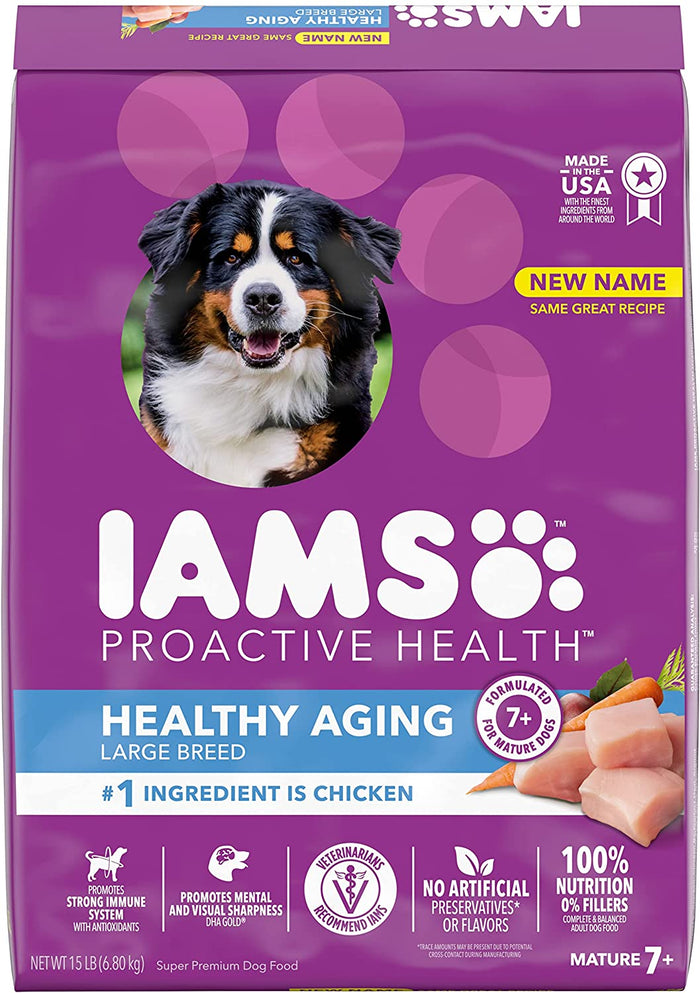 Iams ProActive Weight Management Mature Adult and Senior Large Breed Dry Dog Food - 15 ...