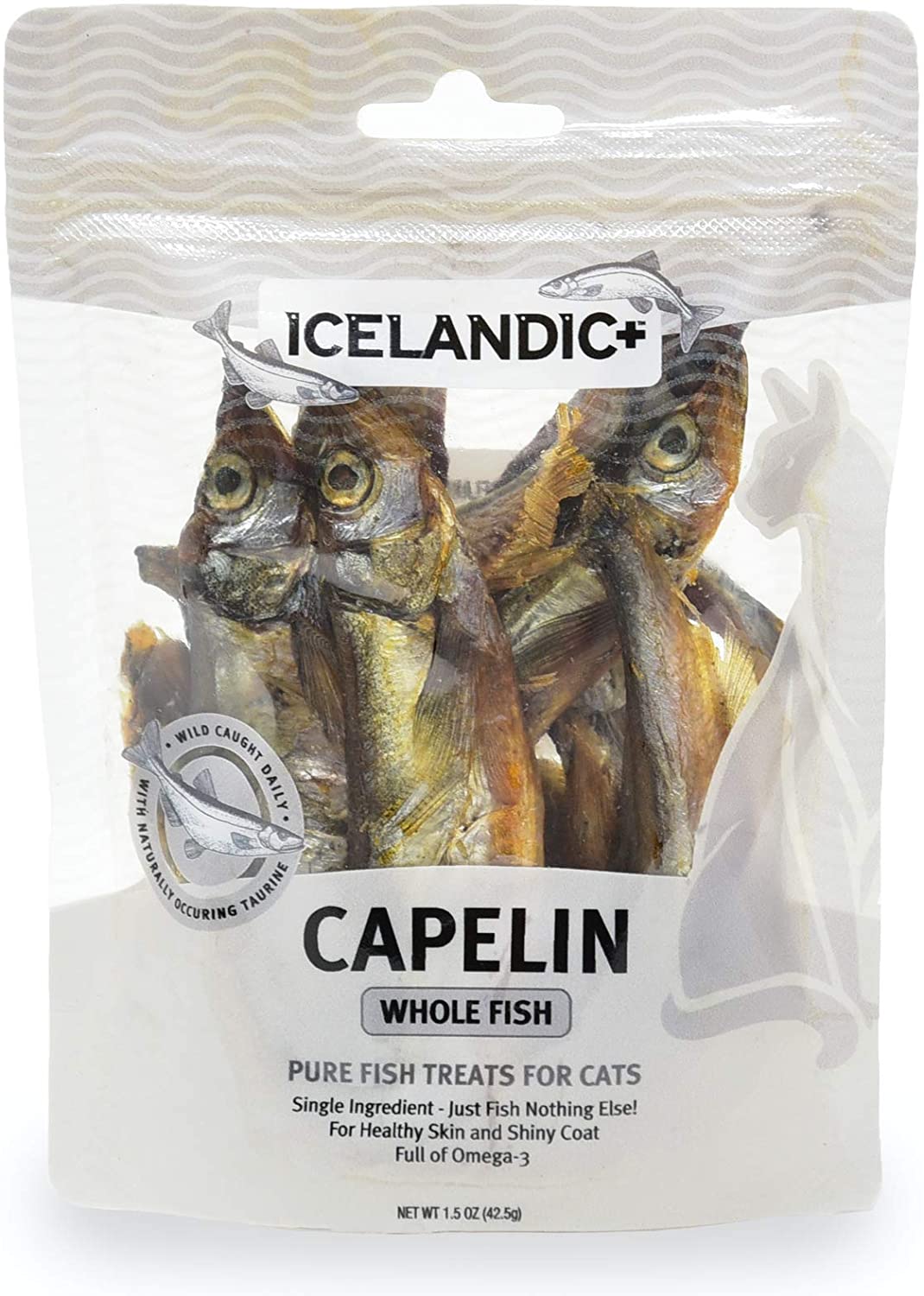 Icelandic+ Capelin Whole Fish Natural Dehydrated Cat Treats - 1.5 oz  