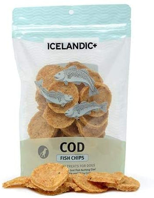 Icelandic+ Cod Fish Chips Natural Dehydrated Cat and Dog Treats - 2.5 oz