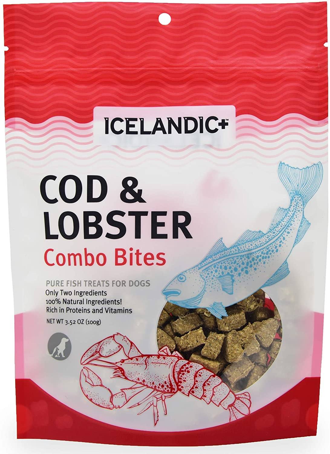 Icelandic+ Cod & Lobster Combo Bites Natural Chewy Cat and Dog Treats - 3.52 oz  