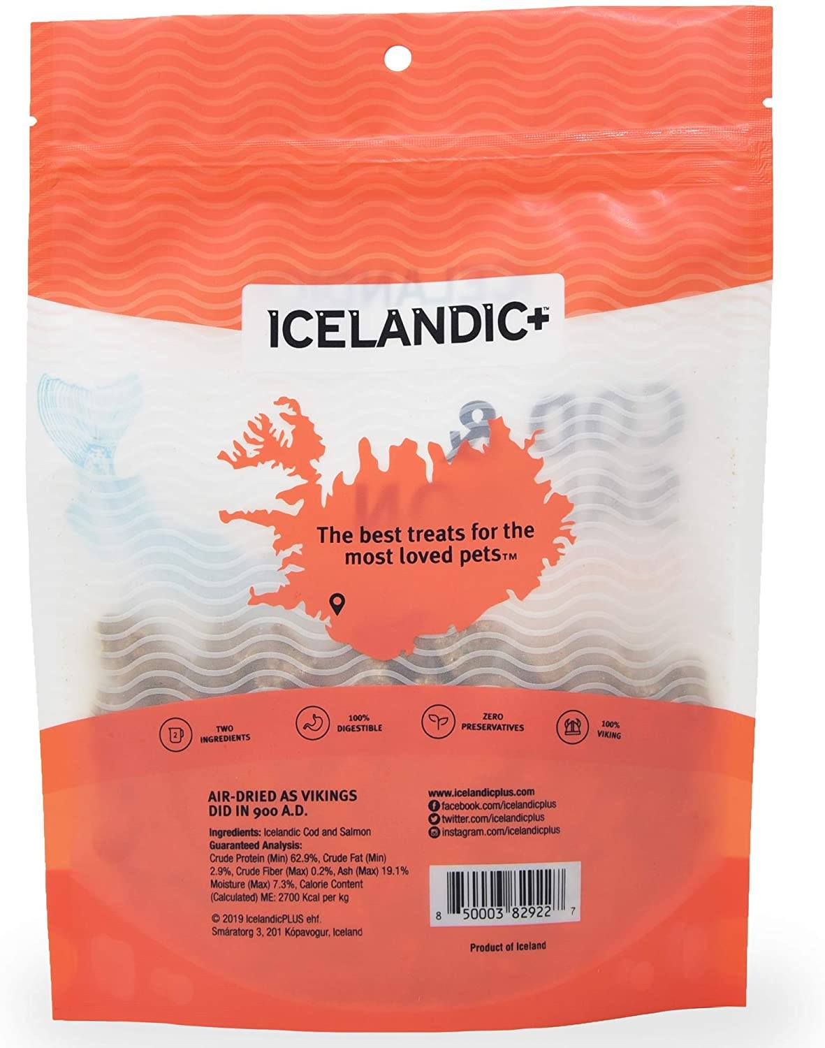 Icelandic+ Cod & Salmon Combo Bites Natural Chewy Cat and Dog Treats - 3.52 oz  