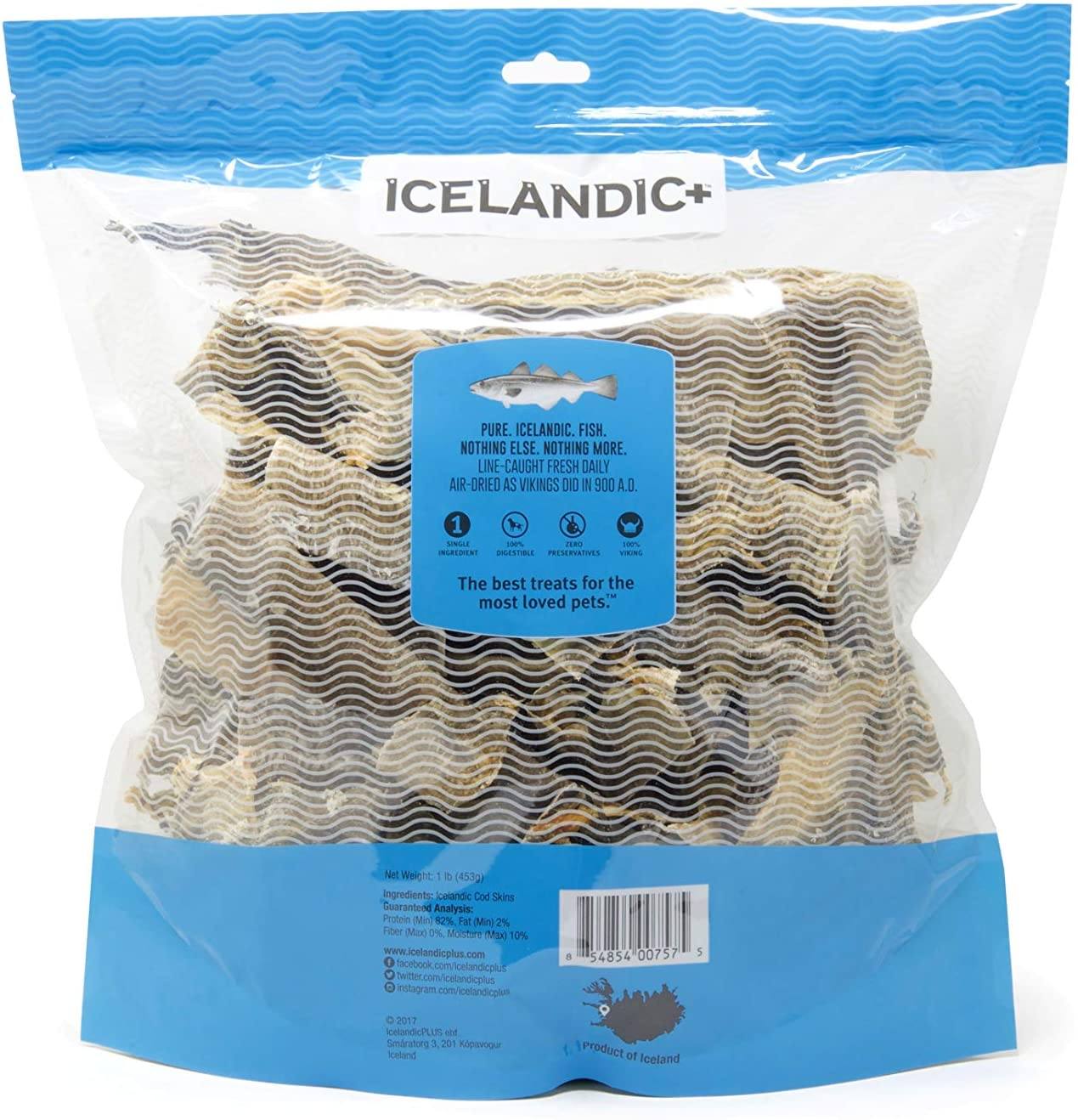 Icelandic+ Cod Skin (Mixed Pieces) Natural Dehydrated Cat and Dog Treats - 16 oz  