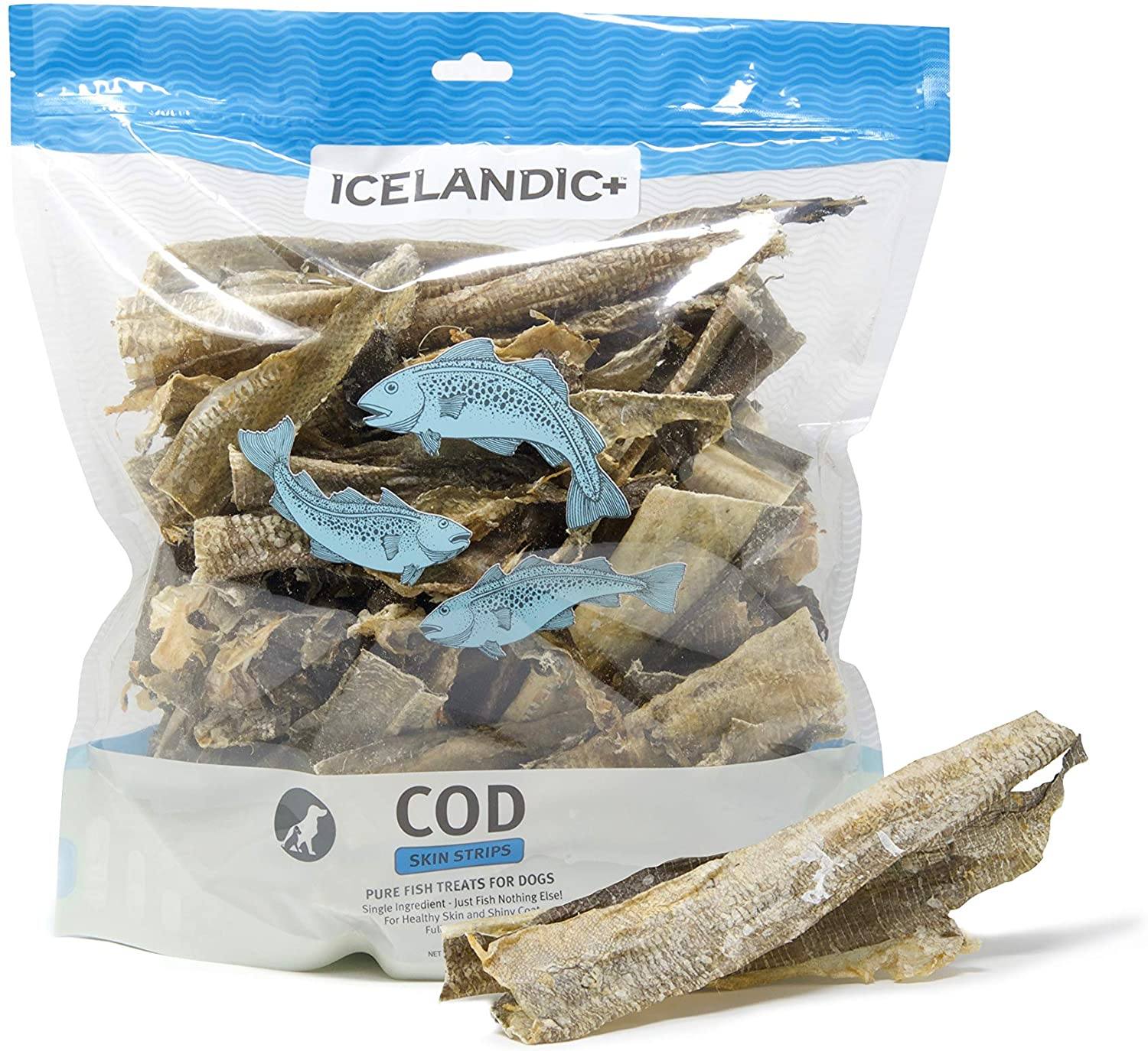 Icelandic+ Cod Skin (Mixed Pieces) Natural Dehydrated Cat and Dog Treats - 8 oz  