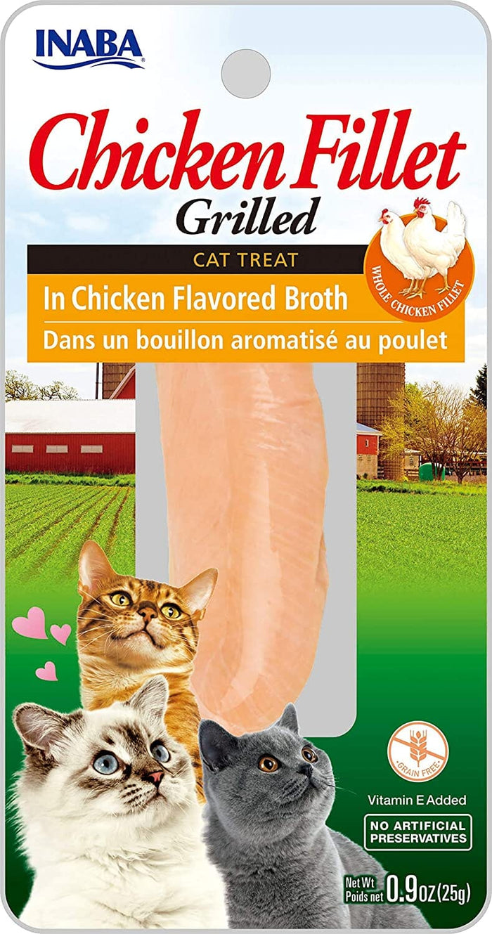Inaba Chicken Fillet Grilled with Flavored Broth Cat Treats - Chicken - .9 Oz - 6 Pack