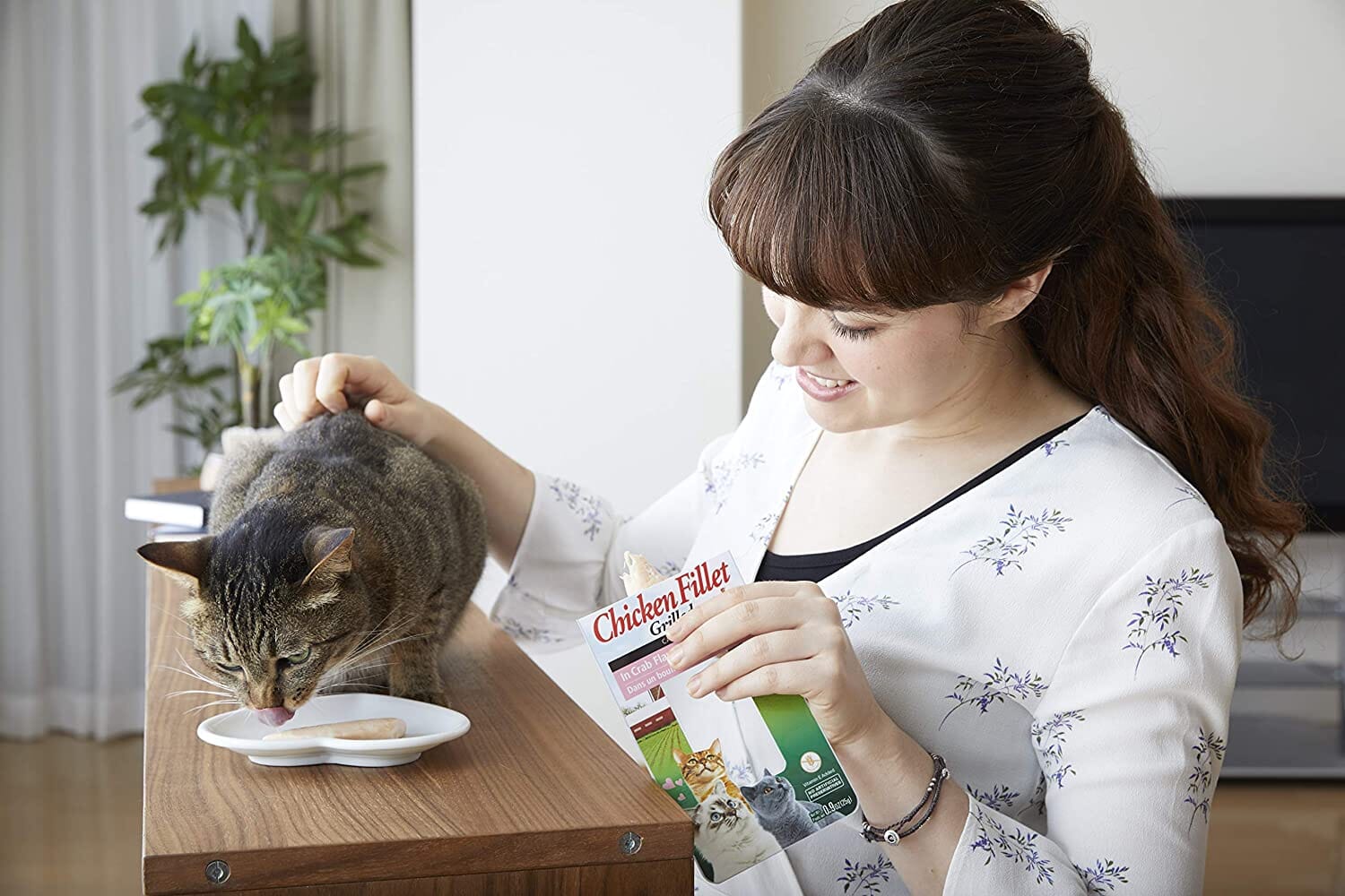 Inaba Chicken Fillet Grilled with Flavored Broth Cat Treats - Shrimp - .9 Oz - 6 Pack  
