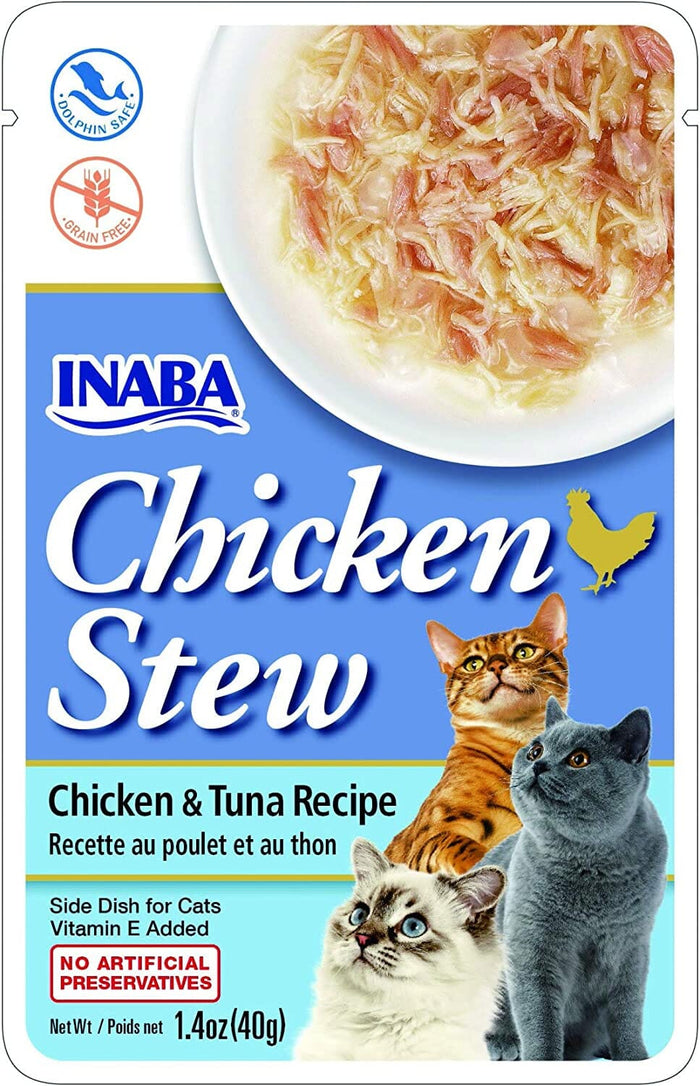 Inaba Chicken Stew Side Dish for Cats Cat Treats - Chicken and Tuna - 1.4 Oz - 6 Pack