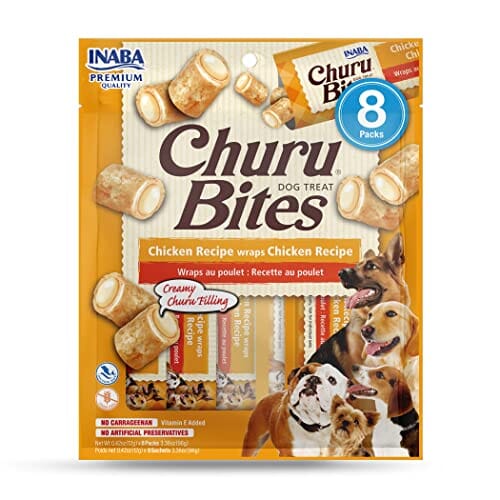 Inaba Churu Bites Soft and Chewy Dog Treats - Chicken - .42 Oz - 8 Pack - 6 Pack