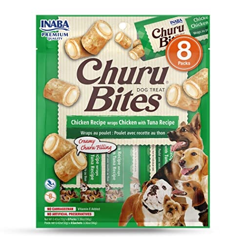 Inaba Churu Bites Soft and Chewy Dog Treats - Chicken and Tuna - .42 Oz - 8 Pack - 6 Pack