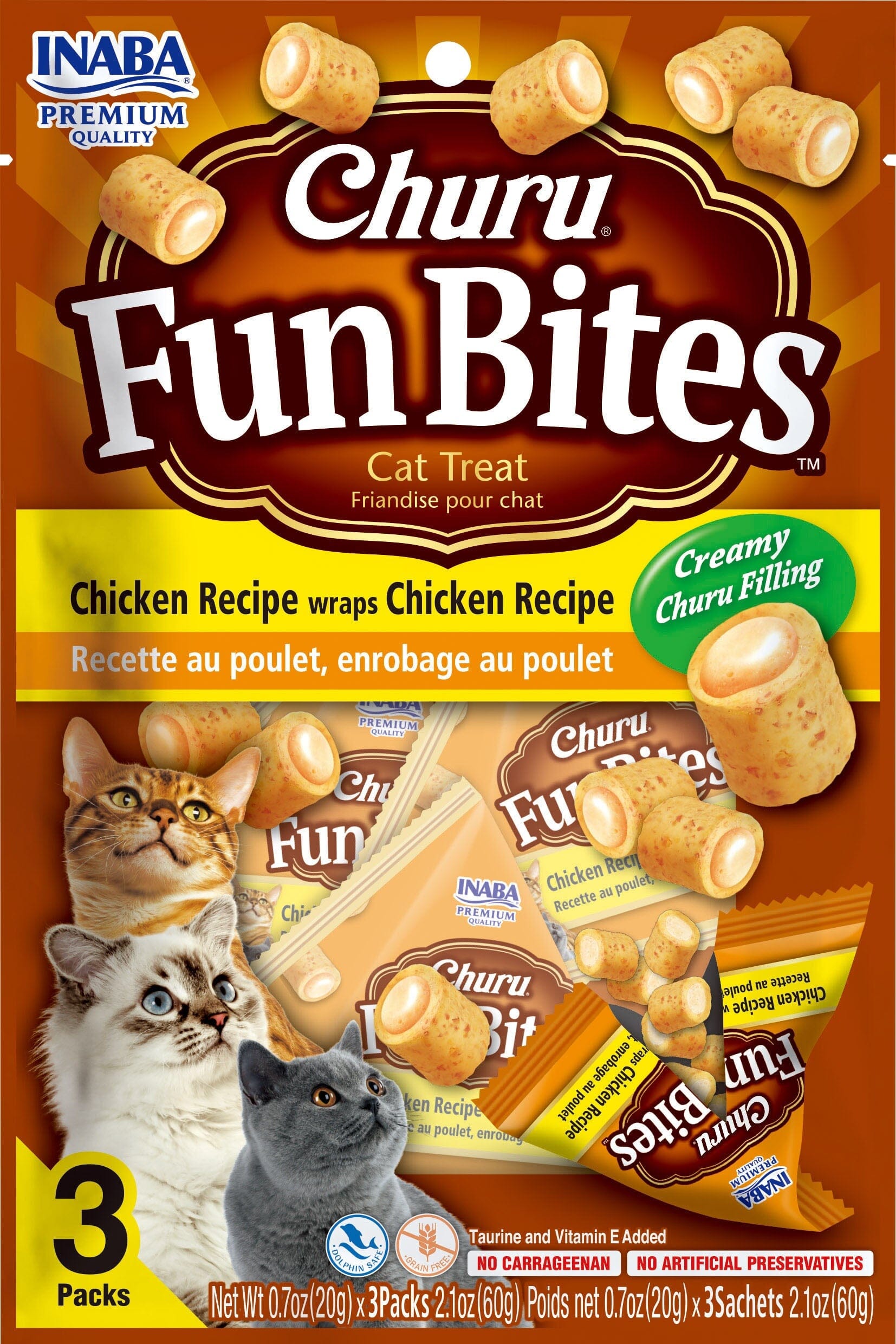 Inaba Churu Fun Bites Cat Treats - Chicken - 2.01 Oz - 6 Pack  