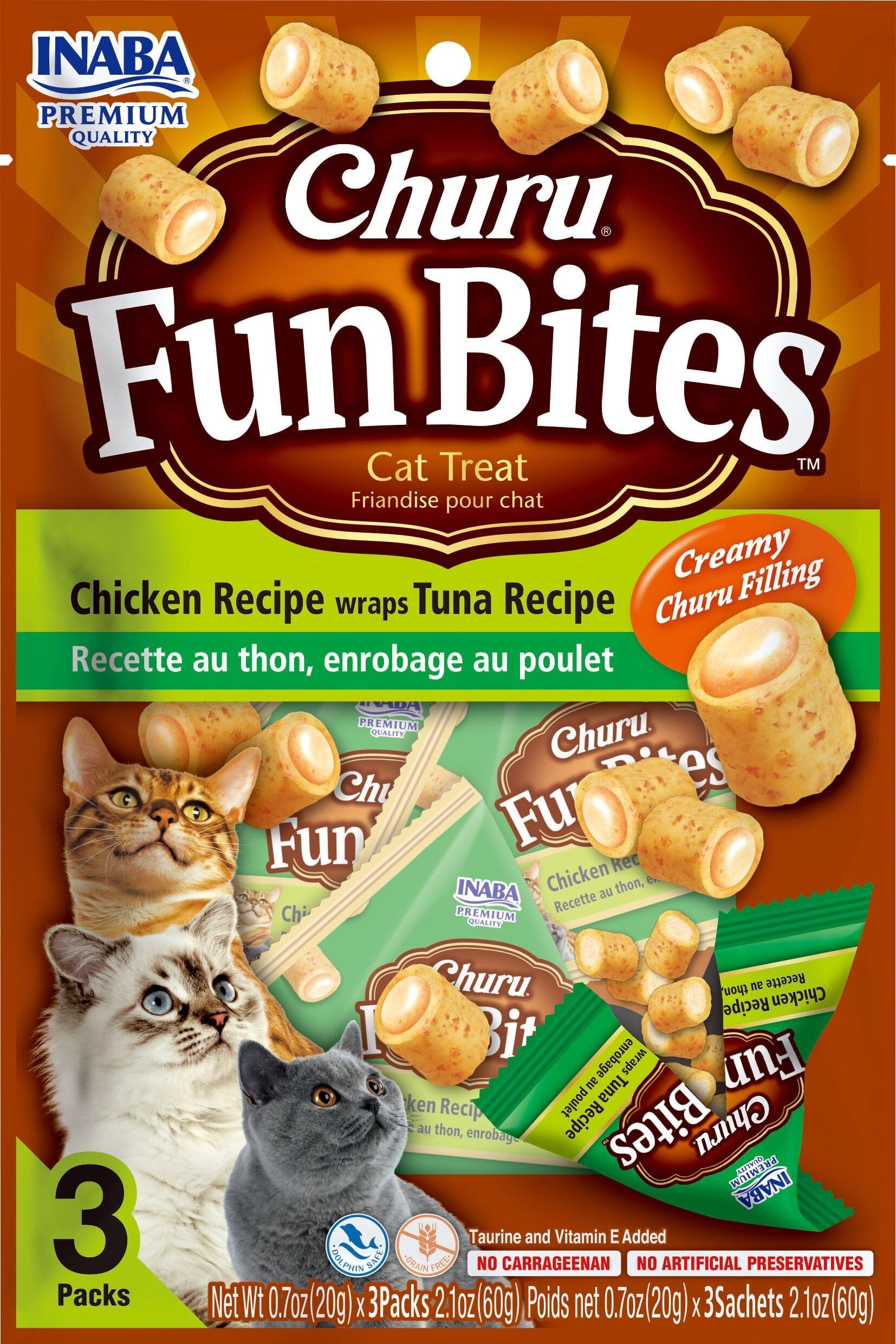 Inaba Churu Fun Bites Cat Treats - Tuna - 2.01 Oz - 6 Pack  