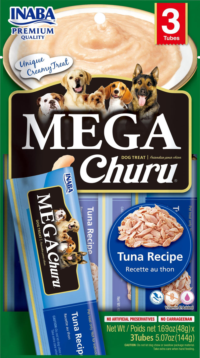 Inaba Mega Churu Soft and Chewy Dog Treats - Chicken and Tuna - 5.07 Oz - 6 Pack