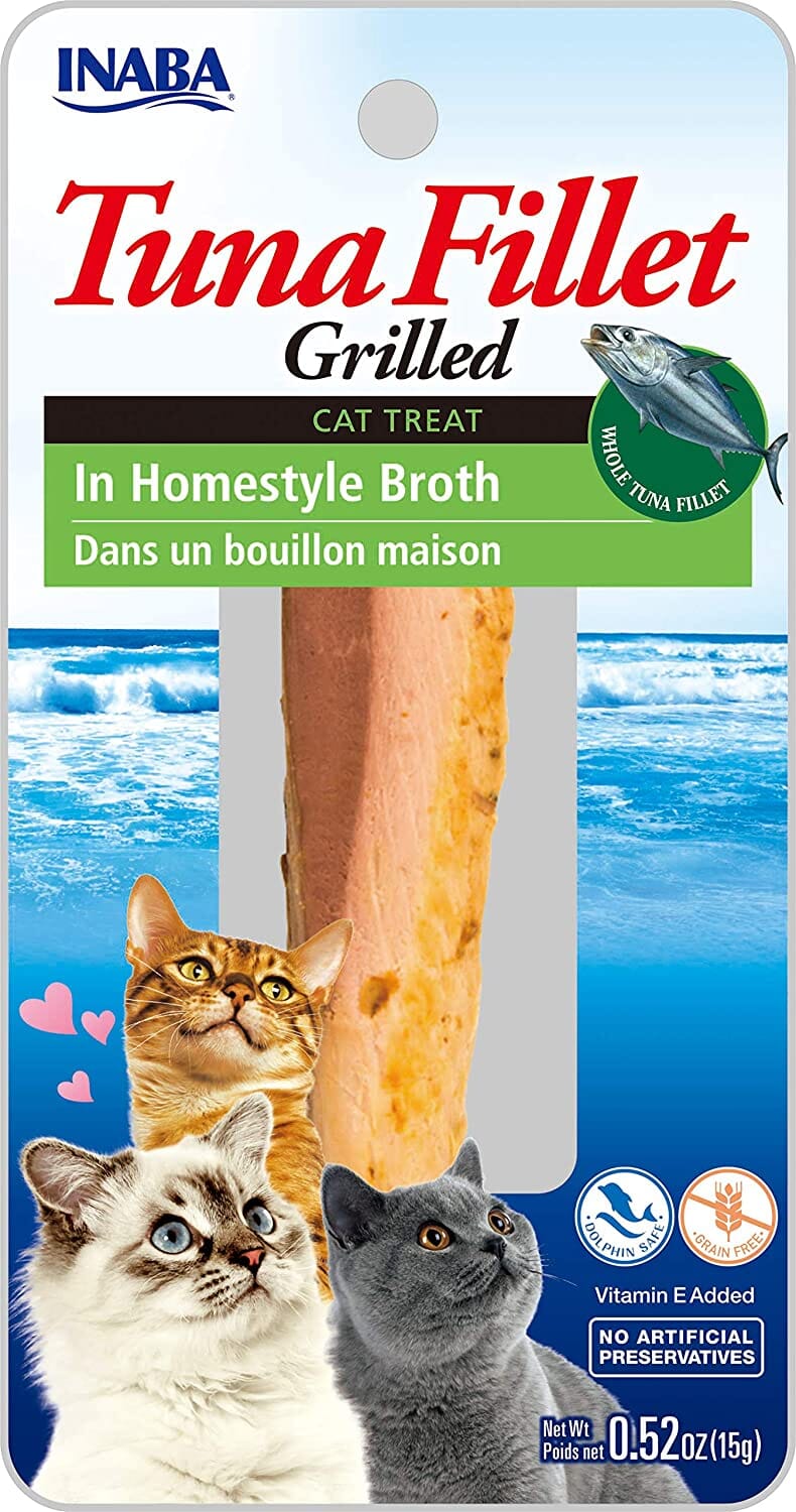 Inaba Tuna Fillet Grilled with Flavored Broth Cat Treats - Homestyle - .52 Oz - 6 Pack  