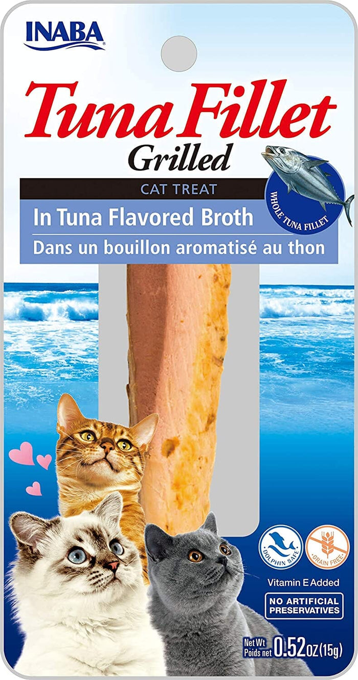 Inaba Tuna Fillet Grilled with Flavored Broth Cat Treats - Tuna - .52 Oz - 6 Pack