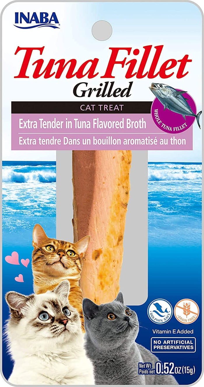 Inaba Tuna Fillet Grilled Xtender with Flavored Broth Cat Treats - Tuna - .52 Oz - 6 Pack