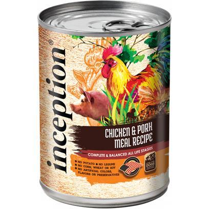 Inception Dog Food Chicken with Pork Recipe Canned Dog Food - 12/13 oz Cans - Case of 12  