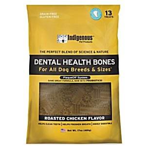 Indigenous Pet Products Roasted Chicken Dental Dog Chews - 17 oz (13 ct) Bag  