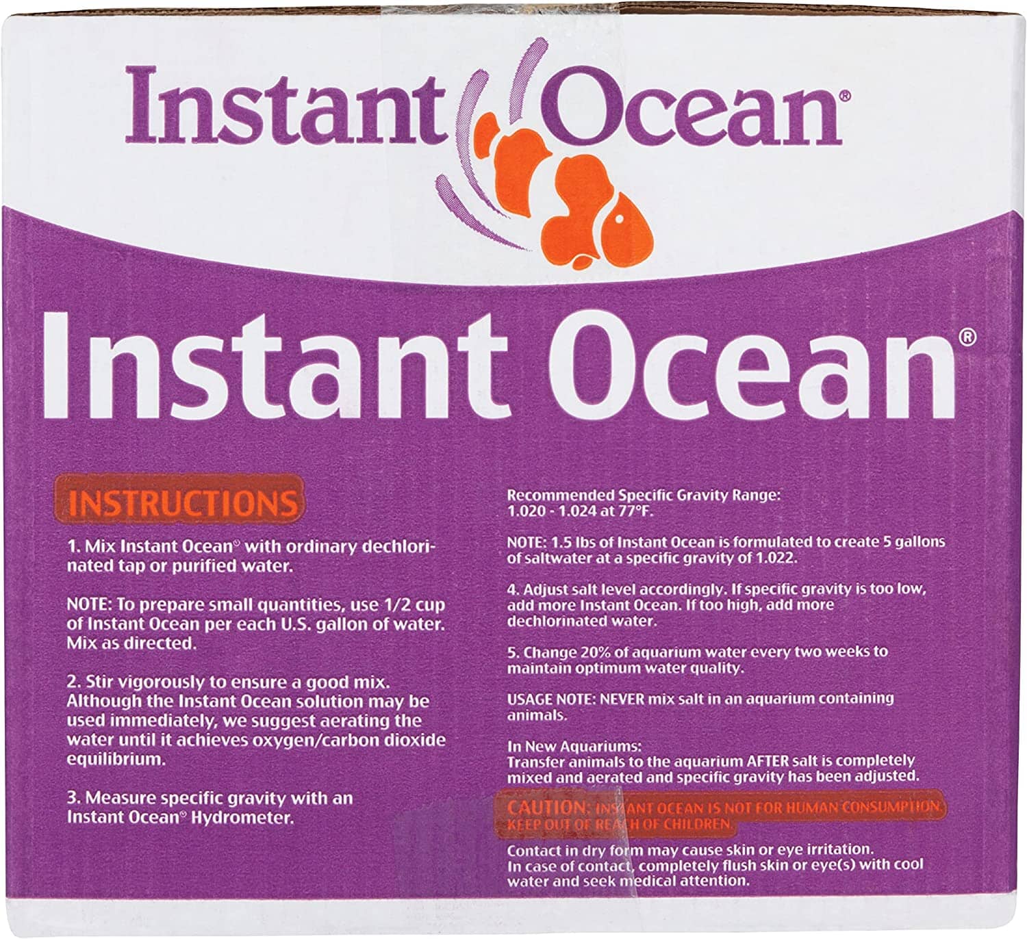 Instant Ocean Sea Salt Box Aquarium Marine Salt - 200 Gal  