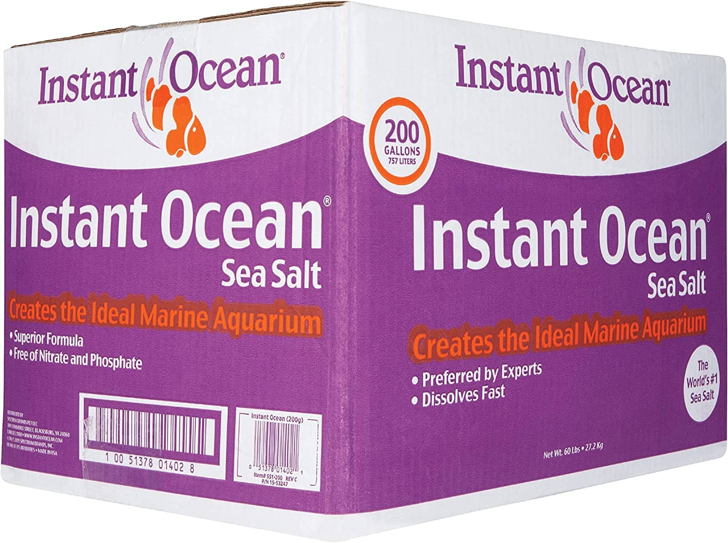 Instant Ocean Sea Salt Box Aquarium Marine Salt - 200 Gal  