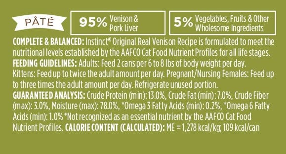 Instinct Grain-Free Venison Formula Canned Cat Food  