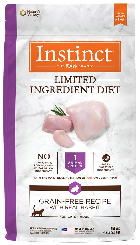 Instinct Limited Ingredient Diet Adult Grain Free Recipe with Real Rabbit Natural Dry C...