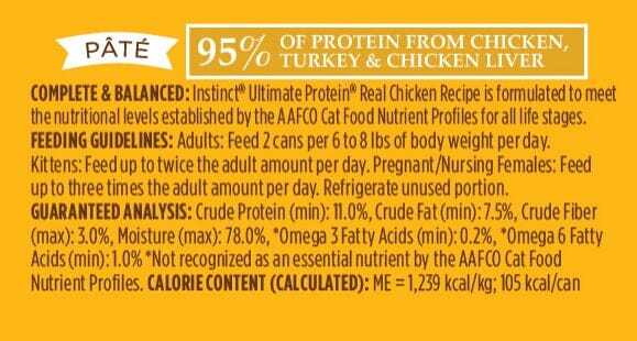 Instinct Ultimate Protein Grain Free Chicken Formula Canned Cat Food  