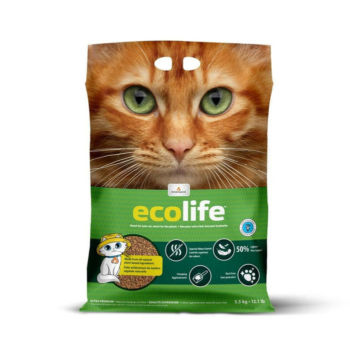 Intersand Alternative Premium Clumping ECO Life Unscented Cat Litter - 12 lb Bag (5.44kg)