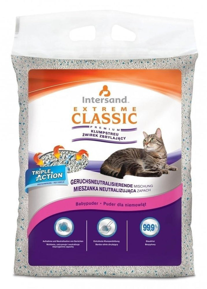 Intersand Classic Premium Clumping Classic #13 Baby Powder Cat Litter - 15.43 lb Bag (7kg)