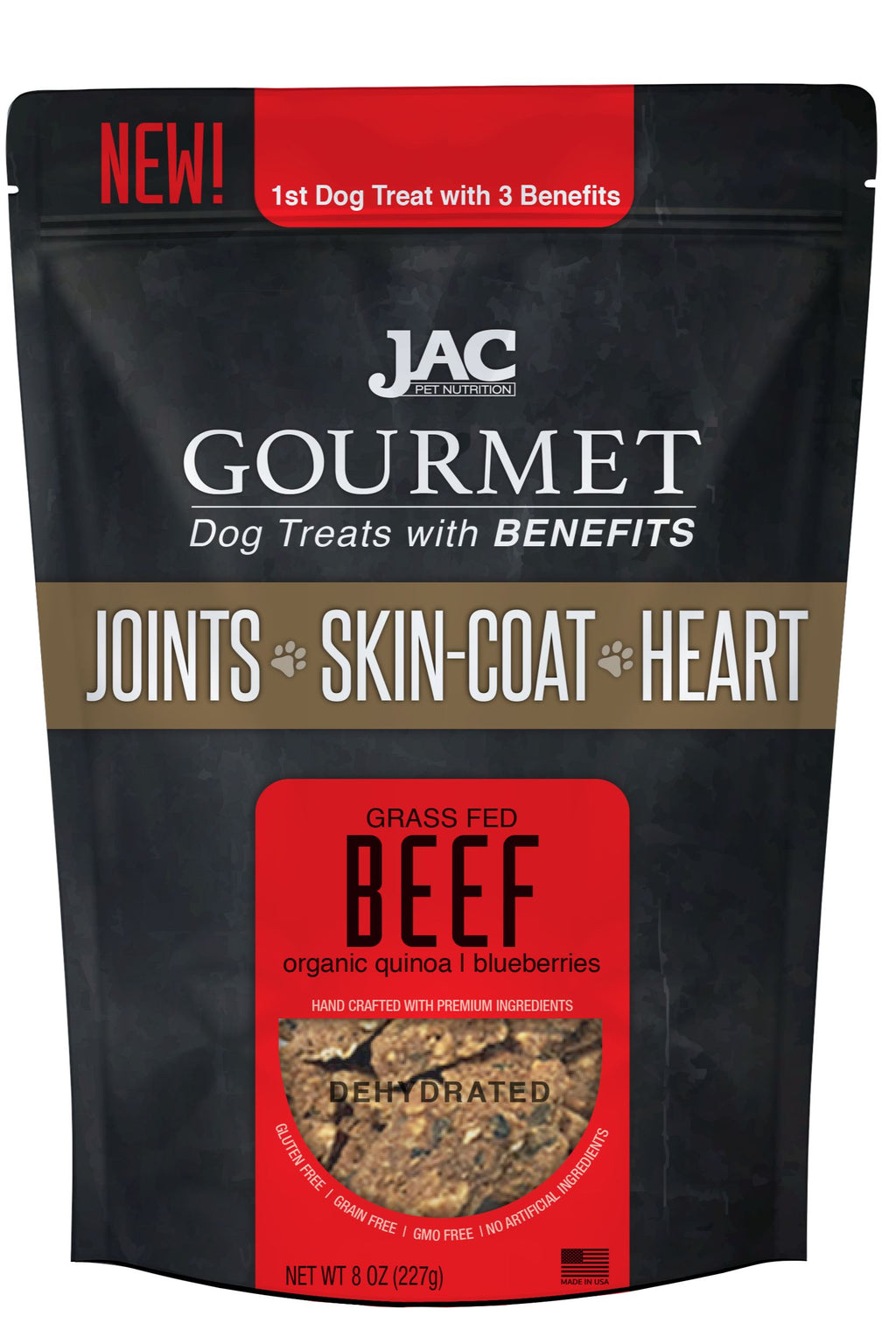JAC Pet Nutrition Beef (joint, skin, coat, heart) Dog Treats - 14 Oz  