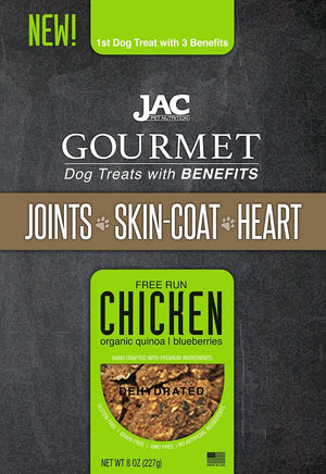 JAC Pet Nutrition Joint Skin Coat and Heart Chicken Dehydrated Dog Treats - 8 oz