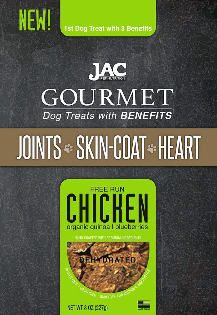 JAC Pet Nutrition Joint Skin Coat and Heart Chicken Dehydrated Dog Treats - 8 oz