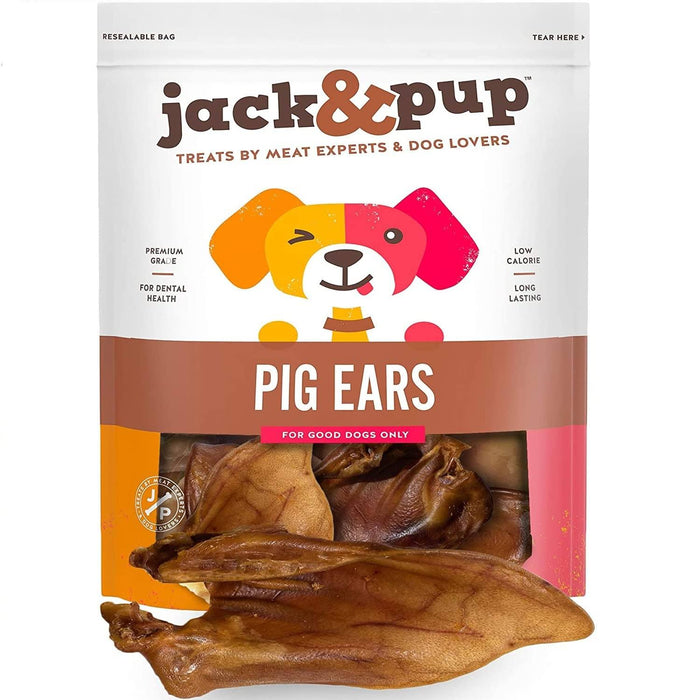 Jack & Pup Pigs Ears Dog Natural Chews - 15 Pack