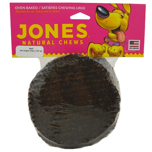 Jones Natural Chews Dollar Bark Burger Beef Blend Natural Dog Chews - 30 Count