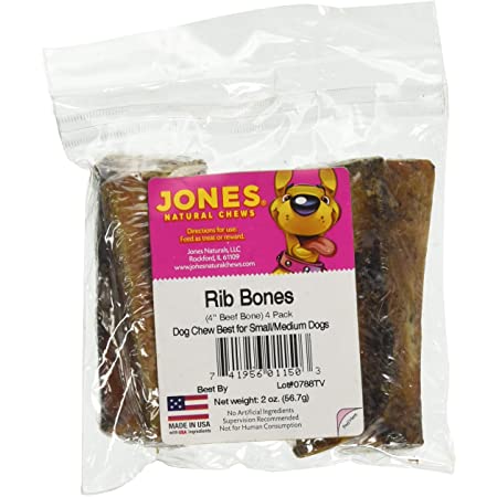 Jones Natural Chews Dollar Small Rib Bone Natural Dog Chews - 25 Count  