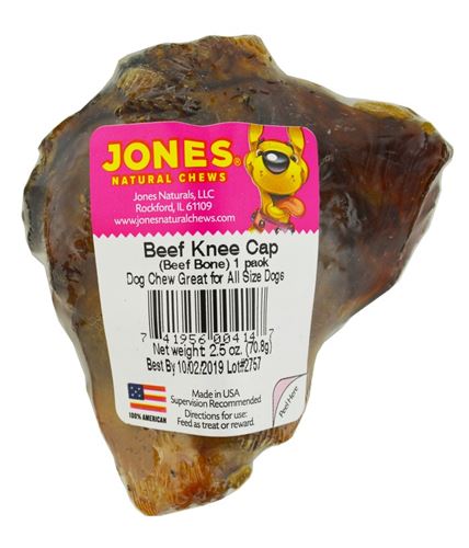 Jones Natural Chews Meaty Smoked Beef Knee Caps Natural Dog Chews - 50 Count  