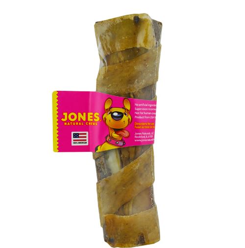 Jones Natural Chews Medium Beef Rib Rolls in Pork Skins Natural Dog Chews - 7-8 Inch - 15 Count