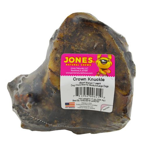 Jones Natural Chews Medium Meaty Smoked Beef Crown Knuckles Natural Dog Chews - 15 Count  