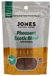 Jones Natural Chews Pheasant Exotic Blend with Chickpeas Natural Dog Treats  - 3 oz  