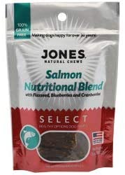 Jones Natural Chews Salmon Nutritional Blend with Berries and Seeds Natural Dog Treats  - 3.5 oz  