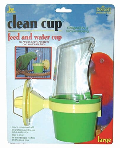 JW Pet Clean Cup Feed And Water Cup Bird Dish - Large  