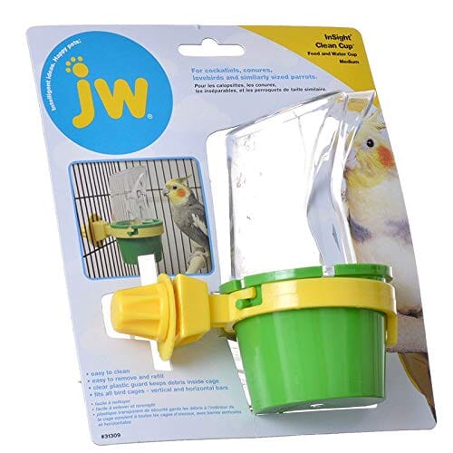 JW Pet Clean Cup Feed And Water Cup Bird Dish - Medium