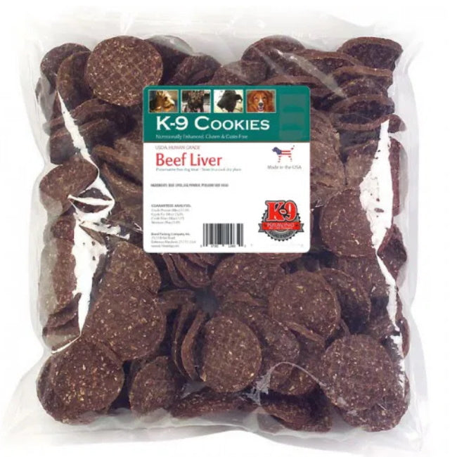 K-9 Kraving Treats Canine Cookie - Beef Liver Baked Dog Treats - Case of 5 lb  