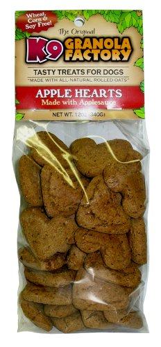 K9 Granola LOW FAT Apple Hearts Baked Dog Treats - 12oz  