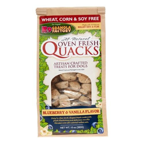 K9 Granola Oven Fresh QUACKS Blueberry Vanilla Baked Dog Treats - 10 oz  