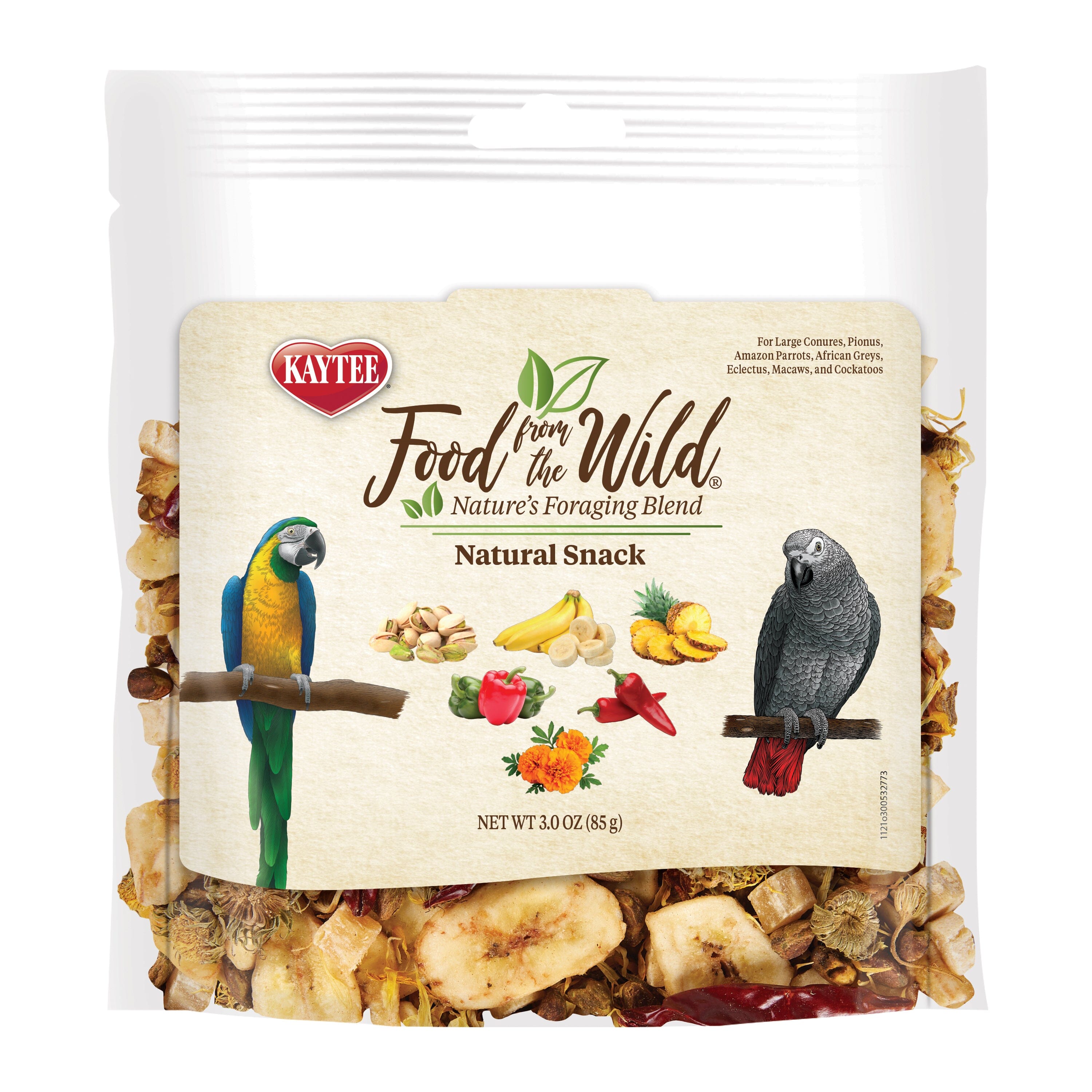 Kaytee Food from the Wild Natural Snack Med/Lrg Pet Bird - 3 Oz  