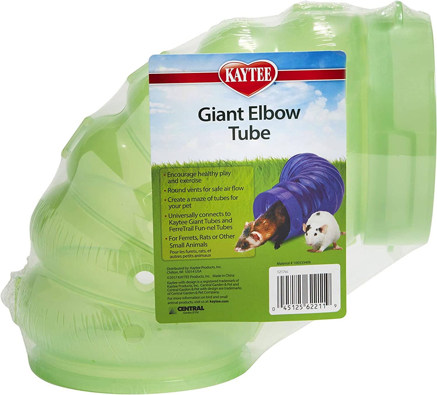 Kaytee Giant Elbo Tubes Elbow Tube - 10 in X 6 in X 4.75 in  