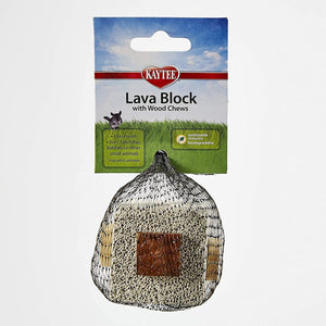 Kaytee Lava Block With Wood Chews - 2.5 in X 2.5 in X 5 in