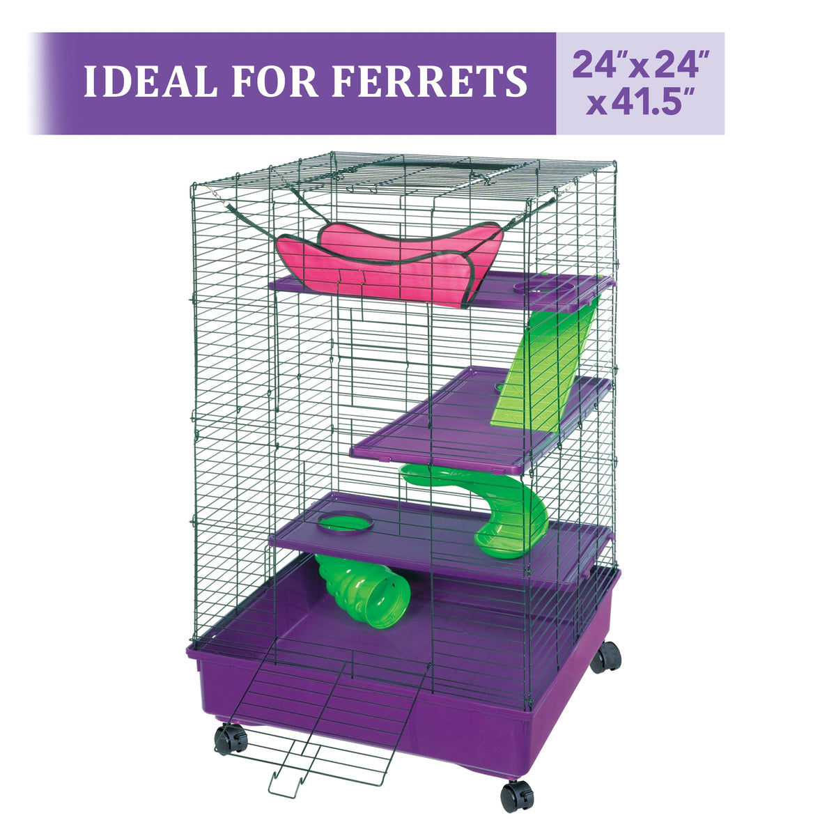 Kaytee My First Home Deluxe Guinea Pig 2-Level Cage with Wheels main image 1