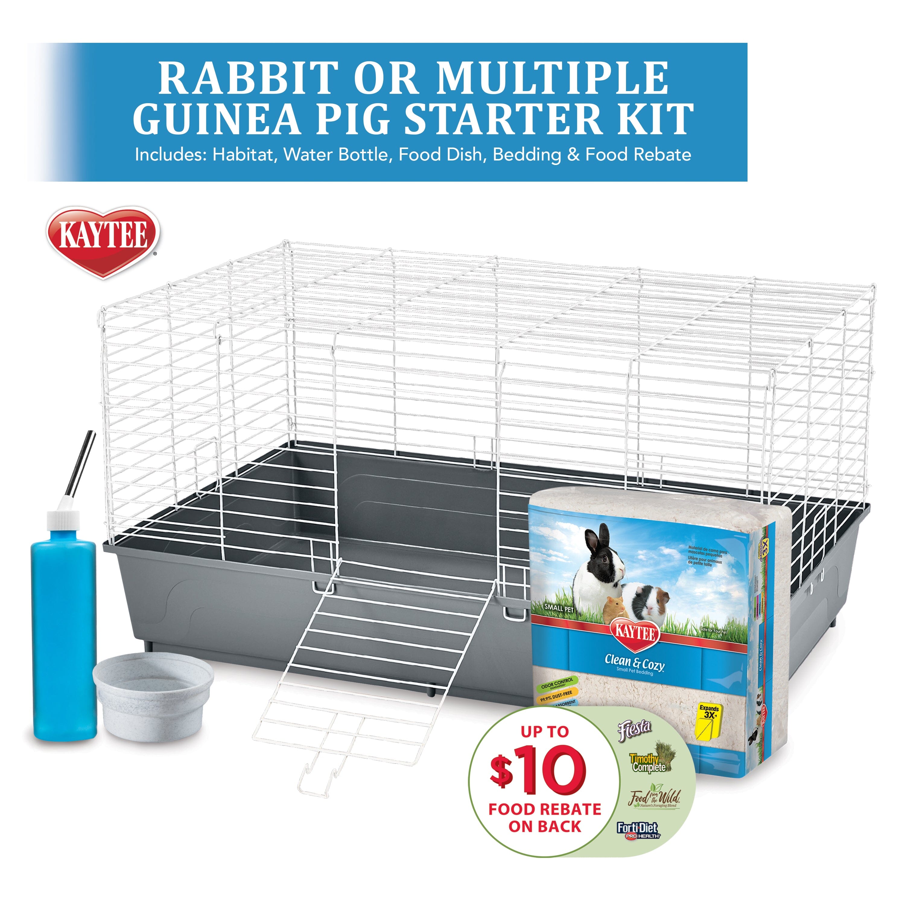 Kaytee My First Home Rabbit or Multiple Guinea Pig Starter Kit - 42 X 18 X 20  