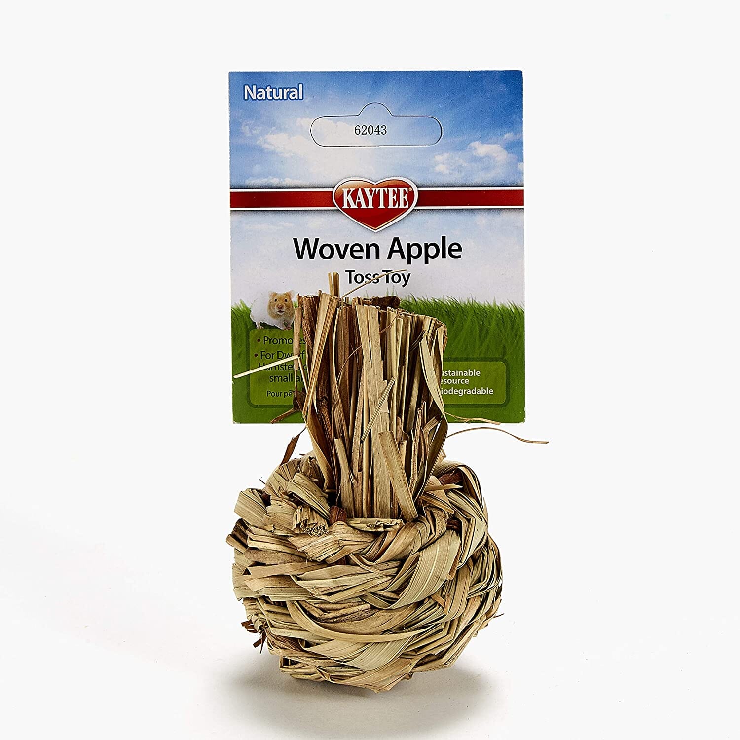 Kaytee Natural Woven Apple Toss Toy - 2 in X 2.5 in X 5.5 in  