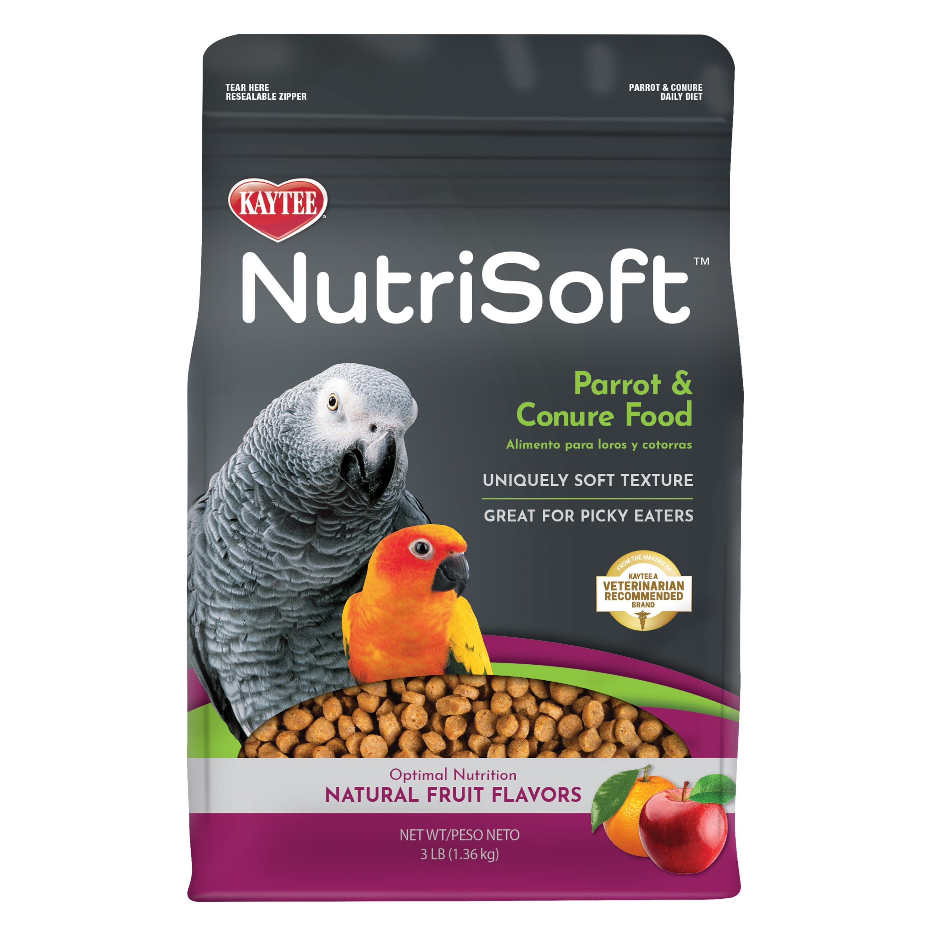 Kaytee Nutrisoft Parrot & Conure Pet Bird Food - 3 lb  